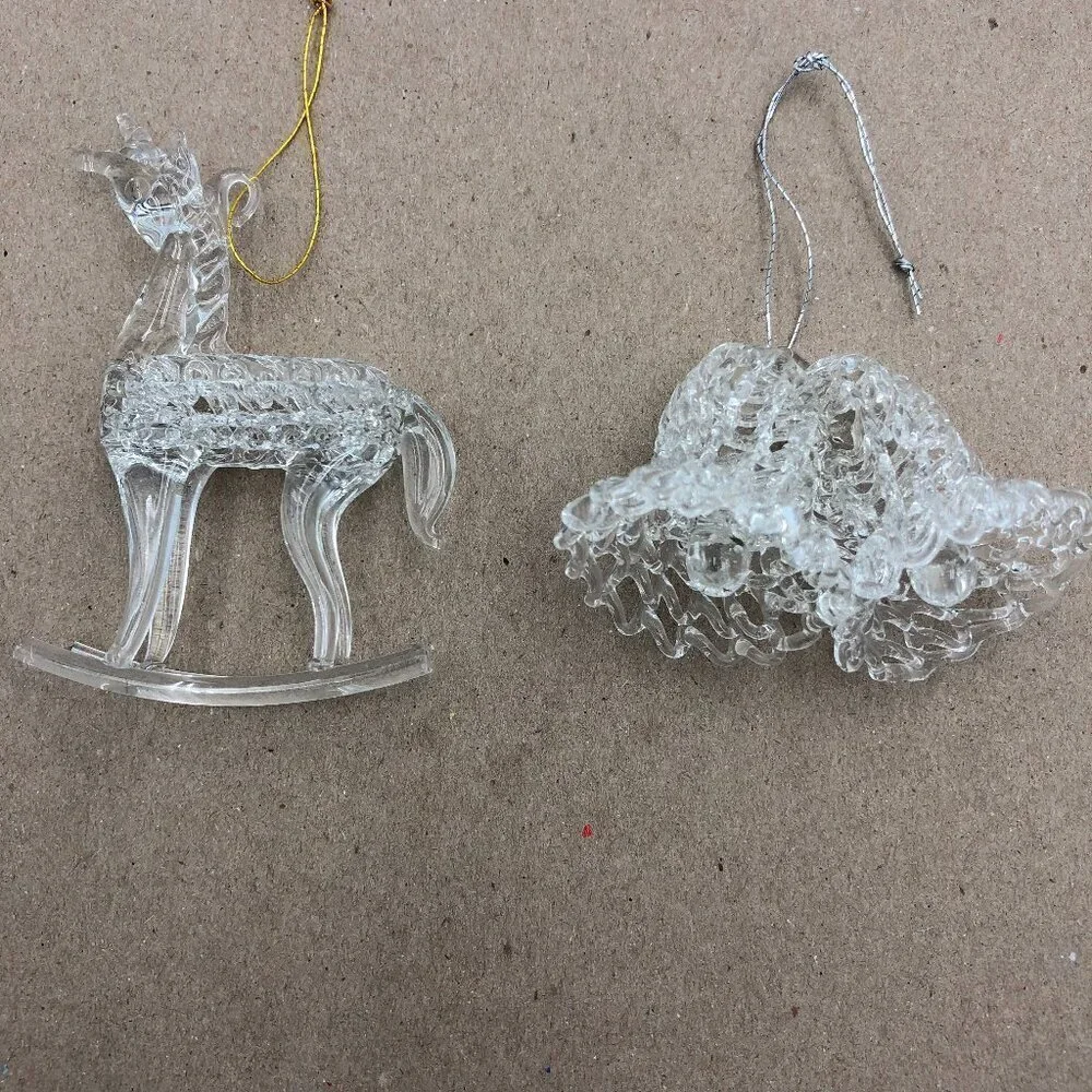 Glass Christmas Ornaments Set of 5